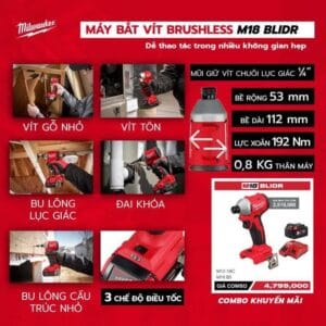 Máy vặn vít không chổi than M18 BLIDR-0C0